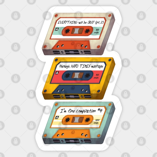 Motivational Cassette Tapes Sticker by densukii